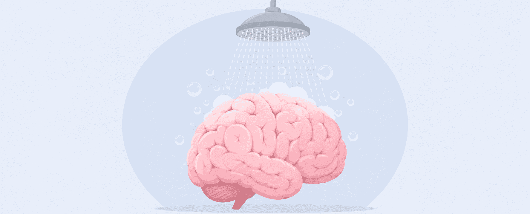 Image of a brain being washed under a gentle shower